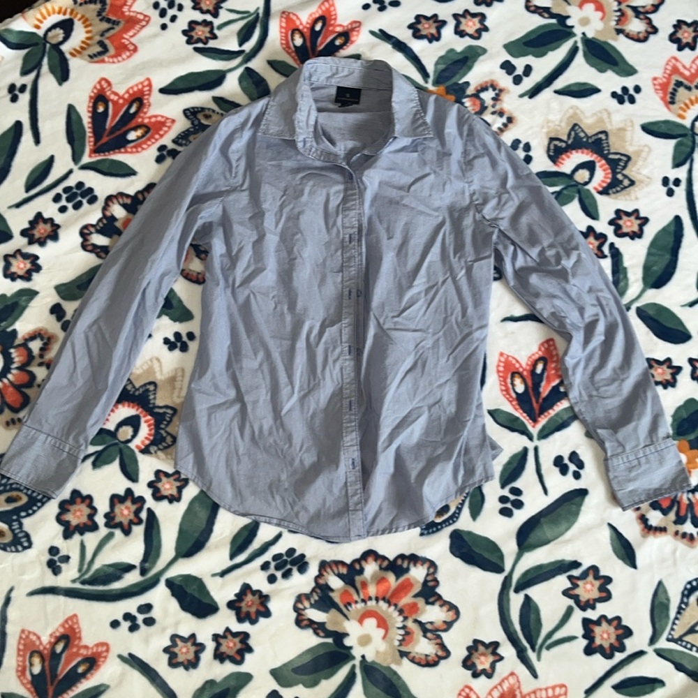 blue striped shirt